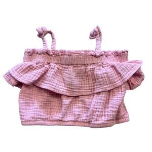 Bonnie Baby Pink Gauze Spaghetti Strap Tank Top Size 24 Months